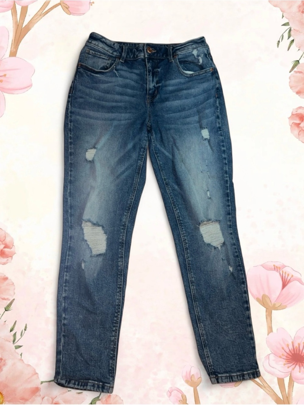 Maurices Distressed High-Rise Blue Jeans